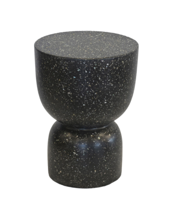 GARDEN STOOL TERRAZZO BONGO DRUM BLACK