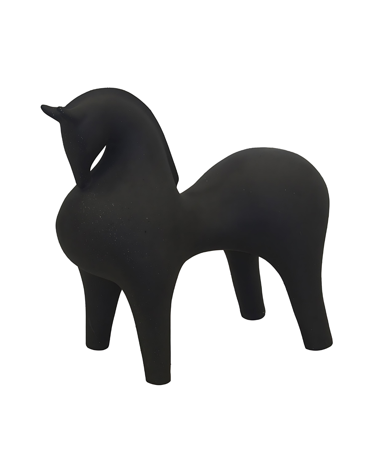 CERAMIC HORSE STATUE WHITE (36CM (H) X 40CM X 20CM